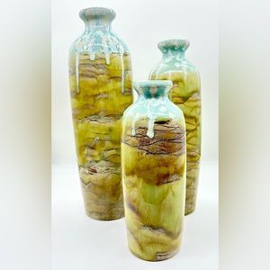 Apropos Home Collection Vase Pottery Decor Jugs, Set of 3, Earthy Organic tones
